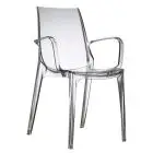 SEDIA VANITY - MOD. 2654 - STRUTTURA IN POLICARBONATO CON BRACCIOLI - PER USO INTERNO ED ESTERNO - IMPILABILE - DIM. cm L 57 x P 55 x H 88 - NORMA CE