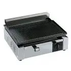 Piastra elettrica con piano di cottura singolo rigato cm 35,5x25,5 Allforfood SICILIA R TOP