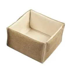 Cestino Quadro Beige in Fibre Naturali - ABERT - Codice AVARI200 - Dimensioni cm 14x14 - Altezza  8 - Imballo confezione da n. 1 Unità