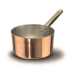 Casseruola Alta 1 Manico  in Rame Stagnato - AGNELLI Linea RAME LISCIO STAGNATO - 2 MM - Codice ALCU105 - Spessore mm 2 - Capacit&agrave; 9 lt  - Diametro 28 cm - Altezza cm 16 - Imballo confezione da n. 1 Unit&agrave;