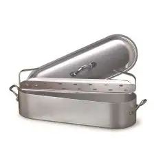 Pesciera Con Griglia E Coperchio  in Alluminio - AGNELLI Linea ALLUMINIO - 2 MM - Codice FAMA18 - Spessore mm 2 - Dimensioni cm 40x14.5 - Altezza cm 107 - Imballo confezione da n. 1 Unità