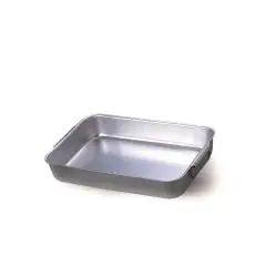 Rostiera Rettangolare 2 Manici  in Alluminio - AGNELLI Linea FORNO - ALLUMINIO - 3 MM - Codice ALMA150 - Spessore mm 3 - Dimensioni cm 80x50 - Altezza cm 10 - Imballo confezione da n. 1 Unit&agrave;