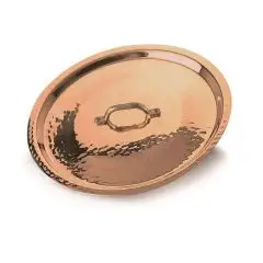 Coperchio  in Rame Martellato - AGNELLI Linea RAME MARTELLATO - 2 MM - Codice ALCM129M - Spessore mm 2 - Diametro 28 cm - Imballo confezione da n. 1 Unità