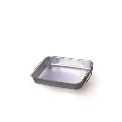 Rostiera Rettangolare 2 Manici  in Alluminio - AGNELLI Linea FORNO - ALLUMINIO - 3 MM - Codice ALMA151 - Spessore mm 3 - Dimensioni cm 80x50 - Altezza cm 10 - Imballo confezione da n. 1 Unit&agrave;