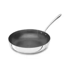 Padella Alta 1 Manico  in Alluminio/Inox Antiaderente Damascato - AGNELLI Linea ALUINOX INDUZIONE 1907 - 3 MM - Codice ALUM111BSH - Diametro 24 cm - Altezza cm 65 - Imballo confezione da n. 1 Unità