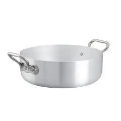 Casseruola Bassa 2 Manici  in Alluminio - AGNELLI Linea ALLUMINIO INDUZIONE 1907 - 3 MM - Codice ALCX1106PI - Capacità 78 lt  - Diametro 32 cm - Altezza cm 105 - Imballo confezione da n. 1 Unità