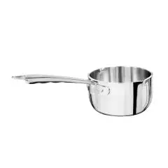 Casseruola Alta 1 Manico Con 2 Becchi  in Alluminio - Inox - AGNELLI Linea ALU-INOX 5 PLY - Codice ALUM110514 - Spessore mm 4 - Capacità 12 lt  - Diametro 14 cm - Altezza  8 - Imballo confezione da n. 1 Unità