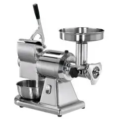 Abbinato Tritacarne e Grattugia 12/T - Gruppo macinazione alluminio - Monofase - Produzione oraria Tritacarne Kg/h 100-160 - Produzione oraria Grattugia Kg/h 40 - Norma CE