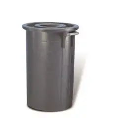 Bidone Con Coperchio Grigio in Polietilene - GIGANPLAST Linea CORALLO - Codice 2750 - Capacità 75 lt  - Diametro 47 cm - Altezza cm 63 - Imballo confezione da n. 1 Unità