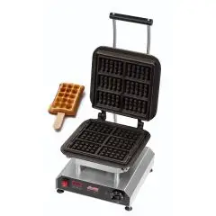 PIASTRA SINGOLA - MOD. 2351824EU - IN GHISA - FORMA: N. 6 WAFFEL RETTANGOLARI cm 8x6x2,5 - Alimentazione V 230/50hz monofase - POTENZA W 2800 - DIM. Cm L 32 x P 34 x h 27,5 - NORMA CE