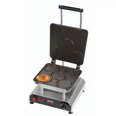 PIASTRA SINGOLA - MOD. 2351836EU - IN ALLUMINIO ANTIADERENTE FISSA - FORMA: N. 1 WAFFEL ø cm 9,5x1,1 TRADIZIONALE RUSSO - Alimentazione V 230/50hz monofase - POTENZA W 2800 - DIM. Cm L 32 x P 34 x h 27,5 - NORMA CE