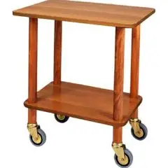 CARRELLO GUERIDON DUE PIANI - MOD. CL903 - Montanti in legno massello - N. 2 piani in nobilitato con bordo in gomma - Dim. cm L 70 x P 50 x h 78