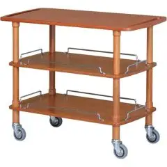 CARRELLO DI SERVIZIO IN LEGNO TRE PIANI - MOD. CLP2003L - Struttura in legno massello - Piani in multistrato di Betulla - Dim.  cm L 110 x P 40 x h 89