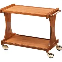 CARRELLO DI SERVIZIO IN LEGNO DUE PIANI - MOD. CL2001 - Struttura in legno multistrato di betulla - Piani in nobilitato - Dim. cm L 106 x P 55 x h 85