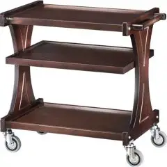CARRELLO DI SERVIZIO IN LEGNO TRE PIANI - MOD. CL2151 - Struttura in legno multistrato di betulla - Piani in nobilitato - Dim. cm L 106 x P 55 x h 85