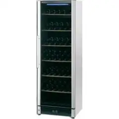 VETRINA ESPOSITIVA REFRIGERATA PER VINO - MOD. VINO296 - Temp. °C +5/+22 - DIM. Cm L 59,5 x P 63 x h 186 - CAPACITA' NETTA: Lt 368 - POTENZA W 170 - SBRINAMENTO AUTOMATICO - MONOFASE V 230/1/50 Hz - REFRIGERAZIONE VENTILATA - GAS REFRIGERANTE R600a - CAPA