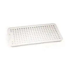 Griglia Gastronorm 1/4  in Polipropilene - ARAVEN Linea POLIPROPILENE - Codice 00243 - Dimensioni cm 20.8x10 - Altezza cm 2 - Imballo confezione da n. 1 Unità