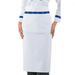 GREMBIULE CUOCO RONDIN EURO - MOD. 114499 - 100% COTONE - DIMENSIONI cm. 95x70 - COLORE BIANCO CON CORDINO LOGO EURO