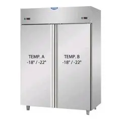 Armadio frigo in acciaio inox combinato negativo e negativo (congelatore) gastronorm Tecnodom AFI4MIDNN