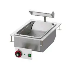 SCALDAPATATE ELETTRICO DA INCASSO CON INFRAROSSO - MOD. BSD/64EM - N. 1 vasca - Alimentazione monofase 230V - Potenza kW 1,47 - Dimensioni: cm L 40 x P 60 x H 25 - Norma CE