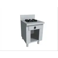 CUCINA EURASIA A GAS 1 FUOCO  - MOD. PAP01 - Costruita esclusivamente su misura - Vano a giorno - Piano liscio - Potenza a gas a scelta tra kW 9,5/3,0/4,5/7,5 - Dimensioni: cm L 50 x P 70 x H 85 - Norma CE