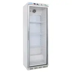 ARMADIO FRIGORIFERO IN LAMIERA VERNICIATA E ABS - STATICO - ECO - Mod G-ER400G - N. 1 PORTA VETRO - CAPACITA' LT 350 - TEMPERATURA +2º/+8ºC - Dim. cm L 60 x P 58,5 x h 185,5 - Norma CE
