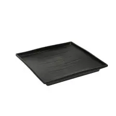 Piatto Quadro Nero in Melamina - MEDRI Linea MELAMINA - Codice YML-2100P - Dimensioni cm 25.5x25.5 - Imballo confezione da n. 12 Unità
