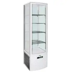 ESPOSITORE REFRIGERATO VERTICALE - VETRO SU 4 LATI - Mod. G-LSC280 - VENTILATO - CAPACITA' Lt 280 - TEMPERATURA +2°/+8°C - Dim. cm L 51,5 x P 48,5 x h 203,5 - Norma CE