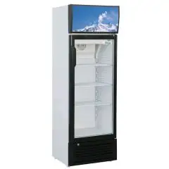 ARMADIO FRIGORIFERO IN LAMIERA VERNICIATA E ALLUMINIO - PER BIBITE - STATICO - Mod. G-SNACK176SC - CAPACITA' Lt 171 - N. 1 PORTA VETRO - TEMPERATURA +2°/+8°C - Dim. cm L 55 x P 45 x h 165 - Norma CE