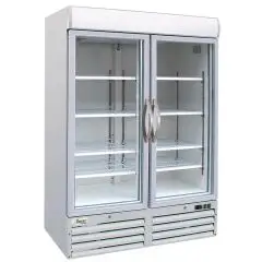 ARMADIO FRIGORIFERO IN LAMIERA VERNICIATA - PER SNACK - VENTILATO - Mod. G-SNACK930BTG - CAPACITA' Lt 1078 - N. 2 PORTE VETRO - TEMPERATURA -18º/-22ºC - Dim. cm L 137 x P 63 x h 213 - Norma CE