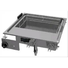 FRIGGITRICE ELETTRICA DA INCASSO - MOD. F23D-66ET - N. 1 vasca LT. 23 - Produzione patate: 20 Kg/h - Alimentazione trifase 400V/3N - Potenza kW 14,3 - Dimensioni: cm. L 60 x P 60 x H 39 - Norma CE