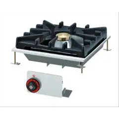PIANO DI COTTURA A GAS DA INCASSO - MOD. PCD-44G - N. 1 fuoco - Con fiamma pilota - Potenza 10 Kw / 8600 kcal/h - Dimensioni: cm. L 40 x P 40 x H 14 - Norma CE