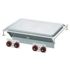 PIANO DI COTTURA ELETTRICO TUTTAPIASTRA DA INCASSO - MOD. TPD-68ET - N. 4 zone di cottura - Alimentazione trifase 400V/3 - Potenza 10 kW - Dimensioni: cm. L 80 x P 60 x H 24 - Norma CE