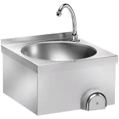 LAVAMANI A PARETE - MOD. LM 40 - STRUTTURA IN ACCIAIO INOX - COMANDO A GINOCCHIO - DIMENSIONI cm 40 x 40 x 32 h