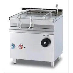 BRASIERA A GAS RIBALTABILE MANUALE - MOD. BR50/78GF/I - Vasca Lt 50 - Dimensioni cm L 80 x P 70,5 x H 90 - Norma CE