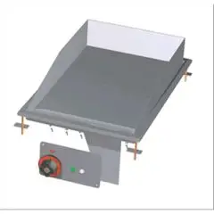 FRY TOP ELETTRICO PIASTRA LISCIA CROMATA DA INCASSO - MOD. FTLD-64ETS - Alimentazione trifase 400V/3N 230V/3 - Potenza kW 4,5 - Dimensioni: cm. L 40 x P 60 x H 22 - Norma CE