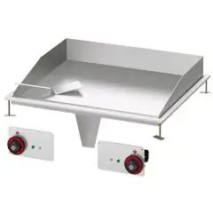 FRY TOP ELETTRICO PIASTRA LISCIA CROMATA DA INCASSO - MOD. FTLD-68ETS - N. 2 zone di cottura - Alimentazione trifase 400V/3N 230V/3 - Potenza kW 9 - Dimensioni: cm. L 80 x P 60 x H 22 - Norma CE