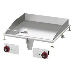 FRY TOP ELETTRICO PIASTRA LISCIA CROMATA DA INCASSO - MOD. FTLD-88ETS - N. 2 zone di cottura - Alimentazione trifase 400V/3N - Potenza kW 15 - Dimensioni: cm. L 80 x P 80 x H 22 - Norma CE