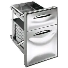 CASSETTIERA INOX 2/3 - Linea ICE - Mod. IC CS23 40 GS - Guida semplice - Angoli arrotondati - Foro banco cm L 44,5 x 60,4 H - Profondità cassetto cm 43,1