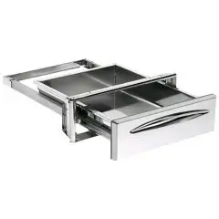 CASSETTO SERVIZI IN INOX - Linea ICE - Mod. IC CS P40 - Angoli arrotondati - Foro banco cm L 35 x 14 H - Profondità cassetto cm 44,4