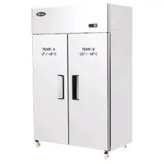 Armadio frigo in acciaio inox combinato positivo e negativo (congelatore) Atosa YBF9239GR