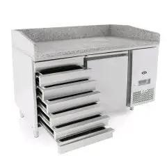 Banco pizza refrigerato in acciaio inox Allforfood FQG4511