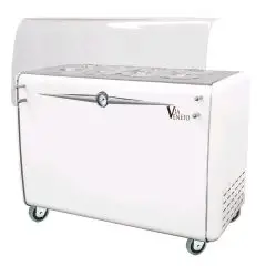 CONSERVATORE PER GELATO MANTECATO A POZZETTO - MOD. VIA VENETO 8C - CAPACITA' LT. 350 - TEMPERATURA -5°/-20°C - Dim. Cm. L 131,8 x P 69 x h 98,4 - COPERTURA TRASPARENTE INCLUSA - Norma CE