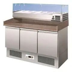 Banco pizza refrigerato in acciaio inox Forcar G-S903PZVRXGLASS