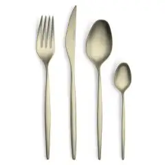 Forchetta Tavola White Gold Satinato - CRISTEMA Linea RABAT - Codice PP-19303-SATWG - Spessore mm 4 - Altezza  210 - Imballo confezione da n. 12 Unità