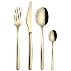 Forchetta Tavola White Gold - CRISTEMA Linea MACAU - Codice PP-16203-SATWG - Spessore mm 4 - Altezza  215 - Imballo confezione da n. 12 Unità