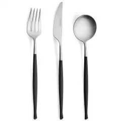 Coltello Tavola Inox/Nero in Manico In Resina - CRISTEMA Linea WAVE - Spessore mm 4 - Altezza  233 - Imballo confezione da n. 12 Unità