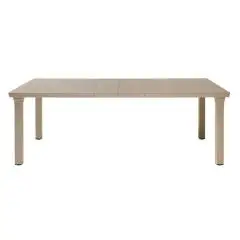 TAVOLO PER ALLUNGABILE - MOD. 1893 - PIANO IN TECNOPOLIMERO CON EFFETTO DOGHE - GAMBE IN ALLUMINIO VERNICIATO cm 80x80 - 2 PROLUNGHE - PER USO INTERNO/ESTERNO - ALLUNGABILE FINO A cm 220 - DIM. cm L 170/195/220 x P 100 x H 75 - NORMA CE