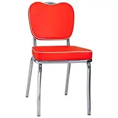 SEDIA - MOD. C2842 - STRUTTURA IN ACCIAIO CROMATO - SEDUTA E SCHIENALE IN ECOPELLE - ALTEZZA SEDUTA cm 46 - PER USO INTERNO - DIM. cm L 45 x P 53 x h 85 - NORMA CE