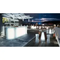 BANCONE BAR PER ESTERNO - MOD. MARVY - STRUTTURA IN POLIETILENE - SENZA LUCE, CON LUCE A LED BIANCA O CON KIT RGBW (MULTICOLOR) - NORMA CE
